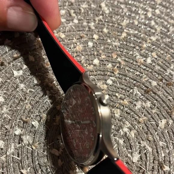 Fossil model 8 Forrester Red Dial Wristwatch with Black Strap - Picture 10 of 10